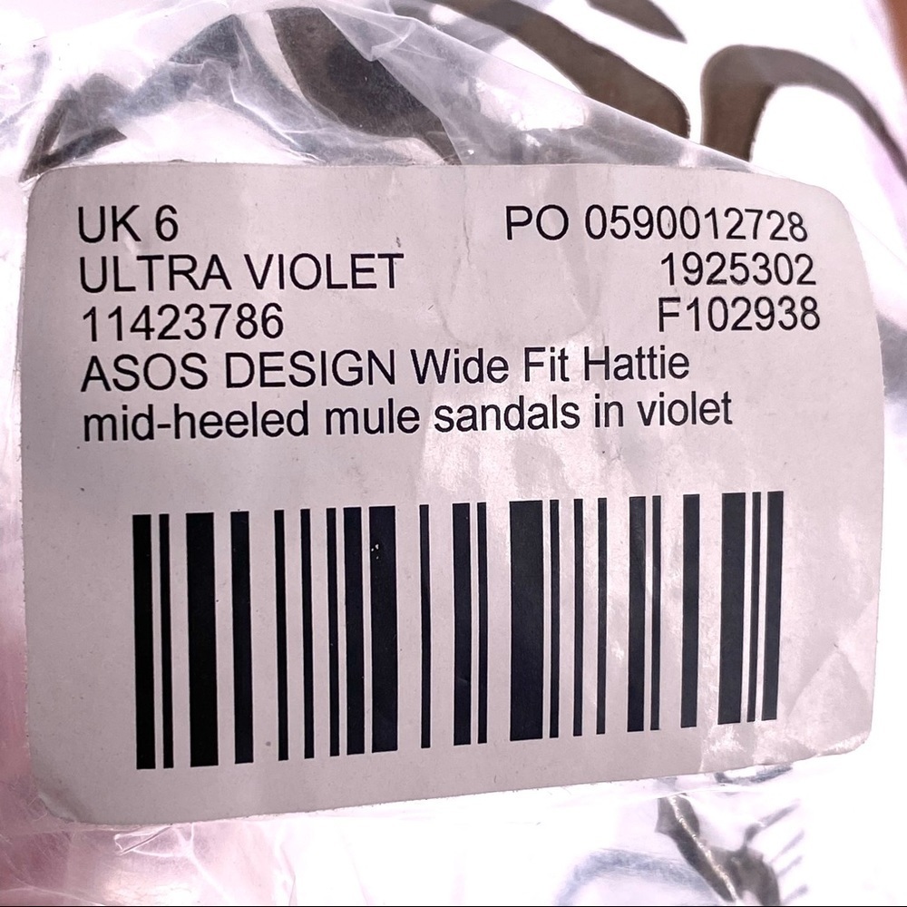 Asos Design Women's Wide Fit Hattie Mid Heeled Mule Sandals - US 8 - Picture 8 of 8